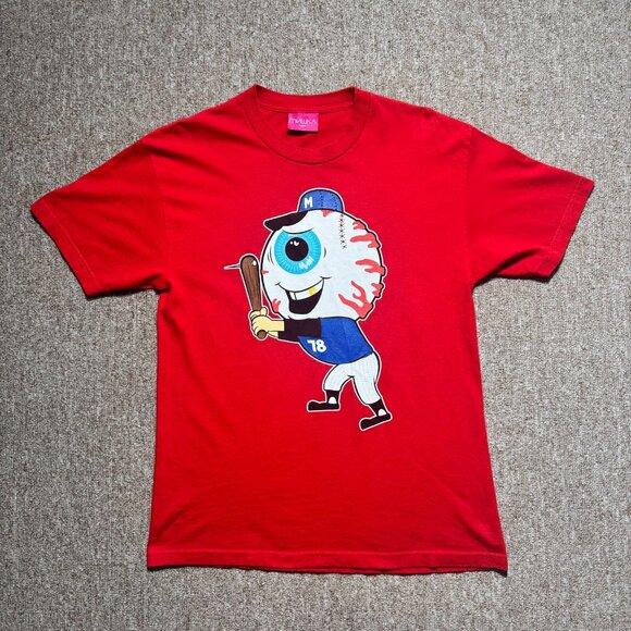 Mishka NYC Eye Baseball Graphic Tee Red Mens Large Made in USA - Picture 3 of 7